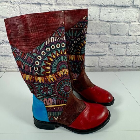 Candice Cooper Bohemian Style Side Zip 12 Inch Boot EU 38 US 7.5 - Picture 4 of 11